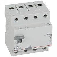 Выключатель дифференциальный (УЗО) RX3 4п 25А 100мА тип AC | код. 402066 |  Legrand